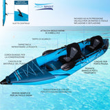 Aqua Spirit Tavola gonfiabile per kayak, 10'5"/13'5", kit completo per kayak per 1 o 2 persone con pagaia, zaino, pompa a doppia azione e altri accessori, Principianti ed esperti per adulti, 3 anni